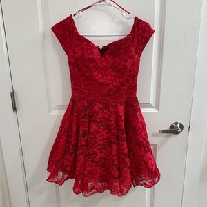Elegant Red Lace Dress